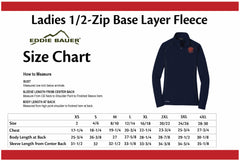 Navy Women's Eddie Bauer Base Fleece with red Morris & Essex logo